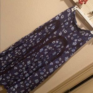 Free people; blue floral skirt; full length